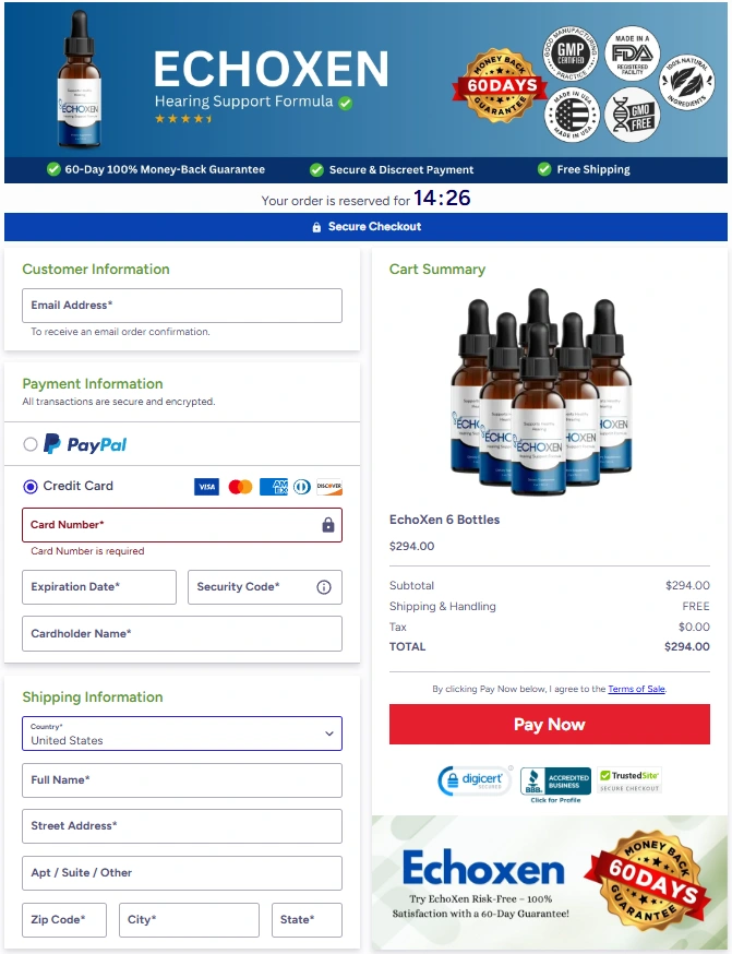 secure checkout page